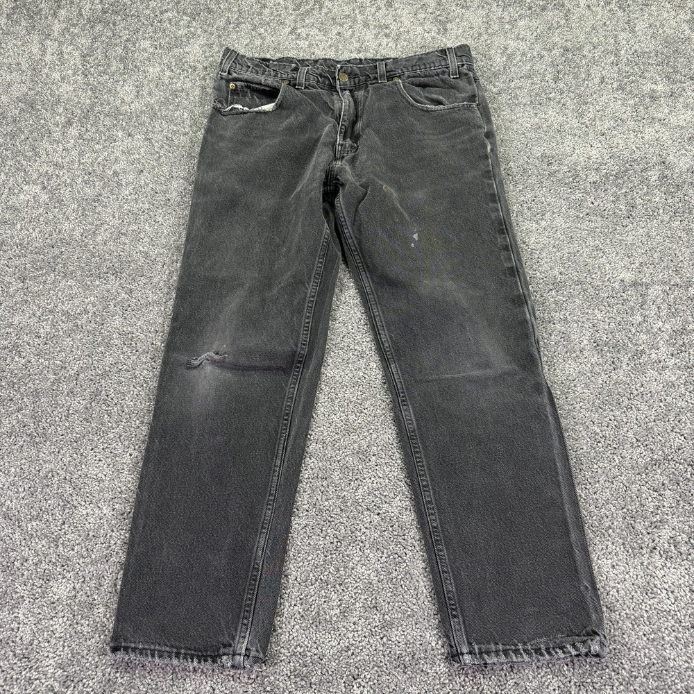 Prison Blues Jeans Mens 36x28 Black Straight Leg Denim Charcoal Wash Workwear